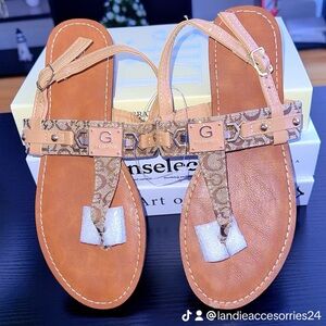 Brown and Gold Sandals